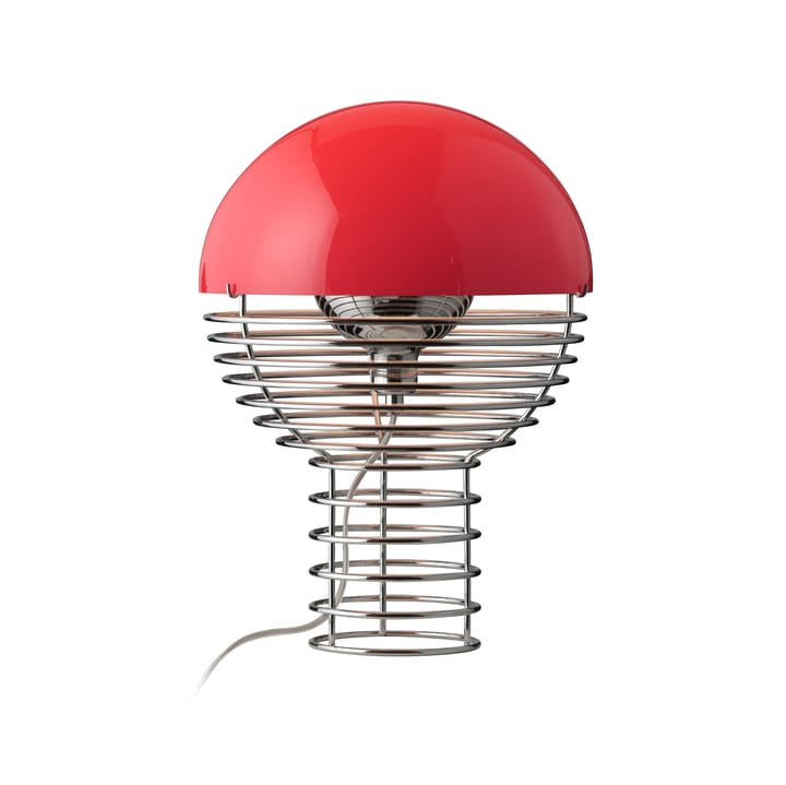 Wire bordlampe Ø30 cm - Chrome/Red - Verpan