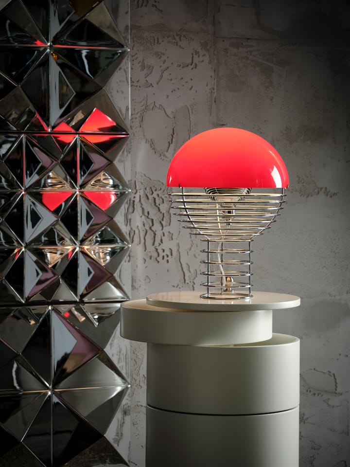 Wire bordlampe Ø30 cm, Chrome/Red Verpan