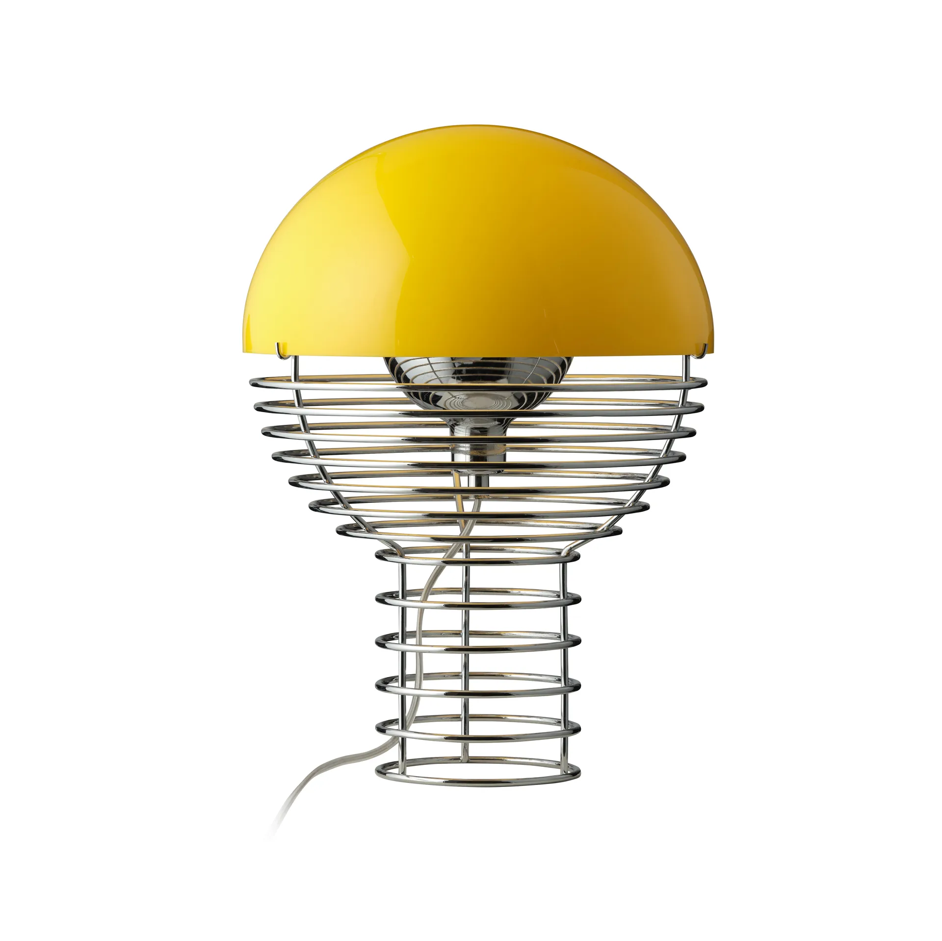 Wire bordlampe Ø30 cm, Chrome/Yellow Verpan
