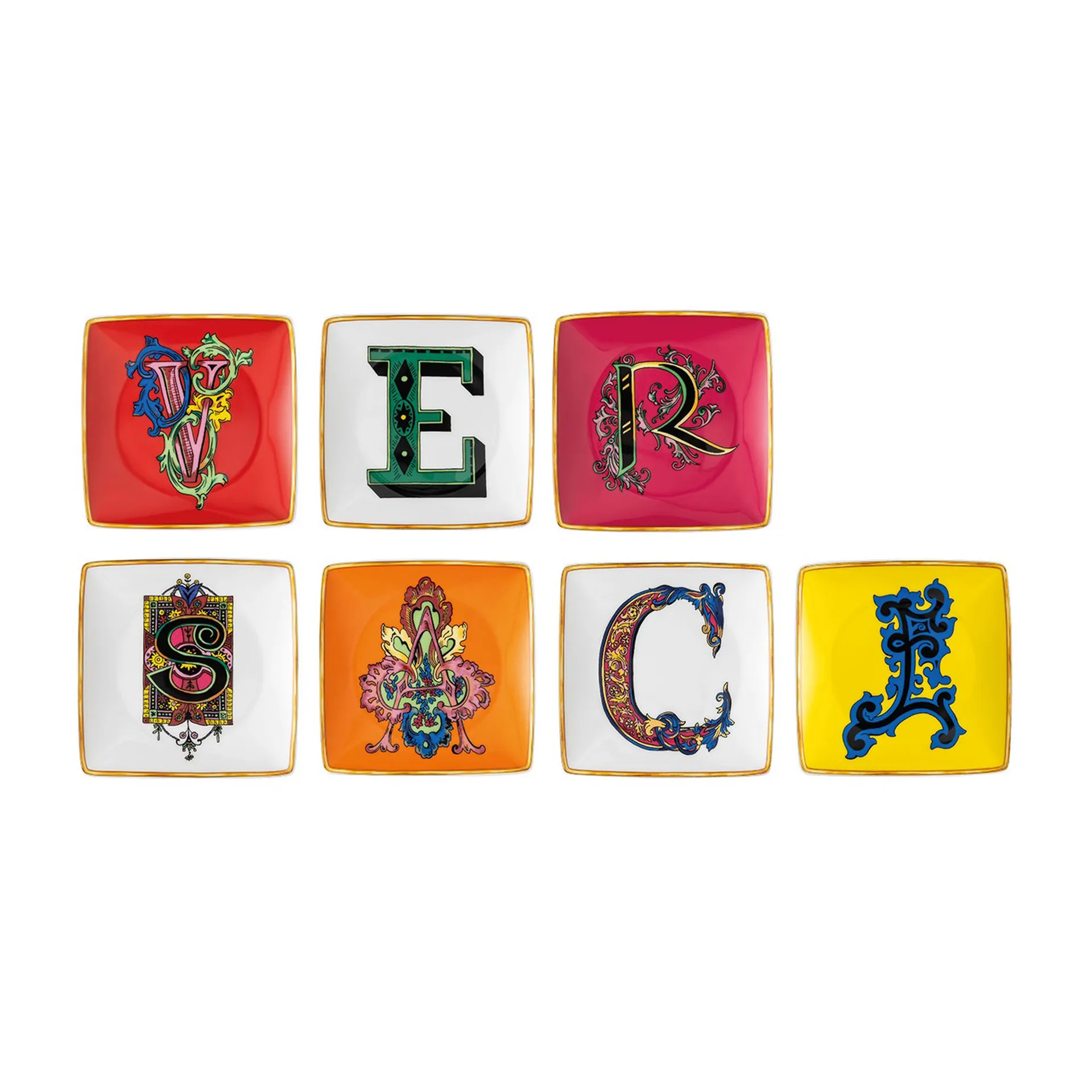 Versace Holiday Alphabet fad 12 cm 7-pak, Versace Versace
