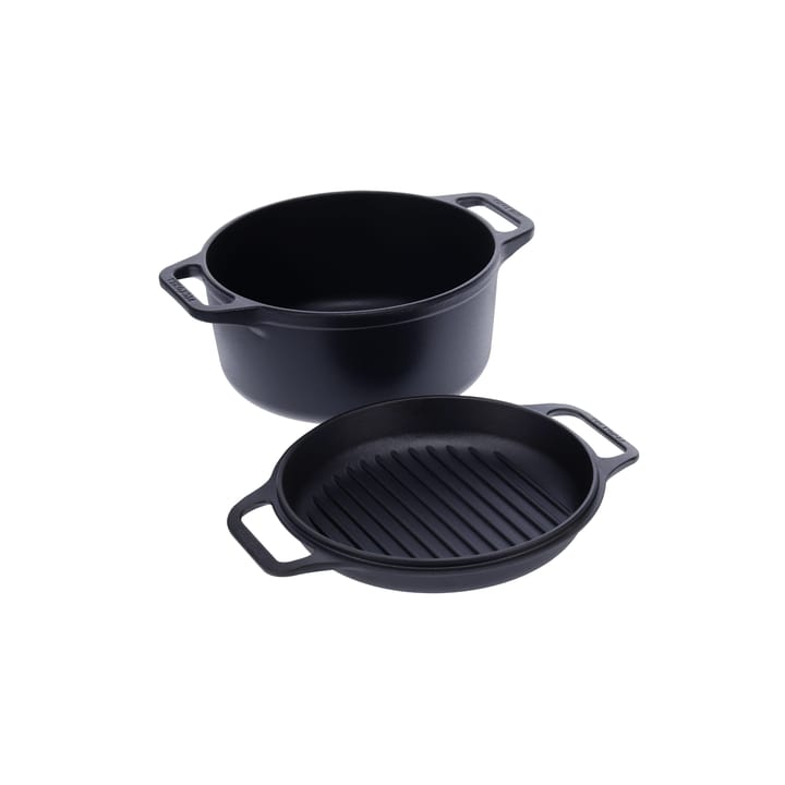 Combo Cooker støbejernsgryde-stegepandesæt 2 dele - Sort - Victoria
