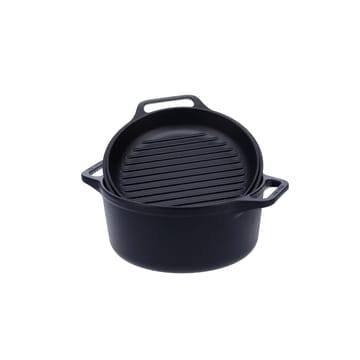 Combo Cooker støbejernsgryde-stegepandesæt 2 dele - Sort - Victoria