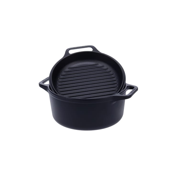 Combo Cooker støbejernsgryde-stegepandesæt 2 dele, Sort Victoria