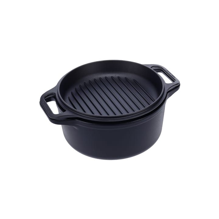 Combo Cooker støbejernsgryde-stegepandesæt 2 dele, Sort Victoria