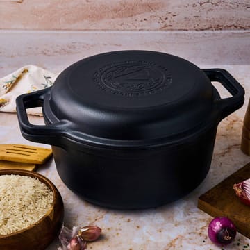Combo Cooker støbejernsgryde-stegepandesæt 2 dele - Sort - Victoria