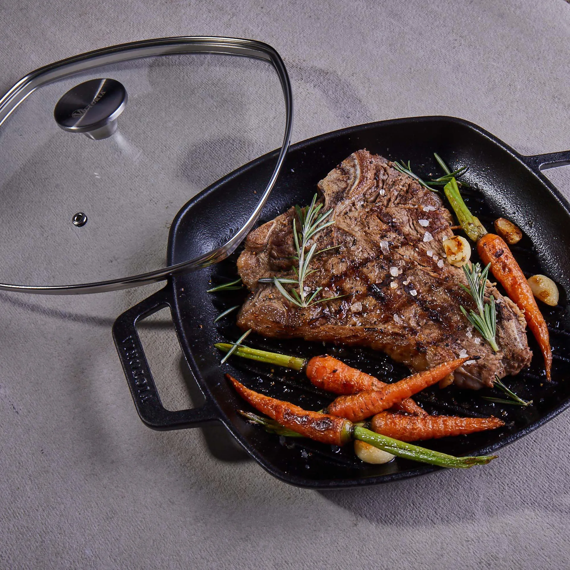 Glaslåg med knap, 25x25 cm Victoria