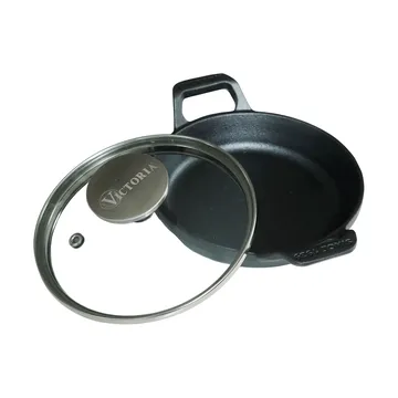 Mini rund gryde med glaslåg støbejern enameled - Ø14 cm - Victoria