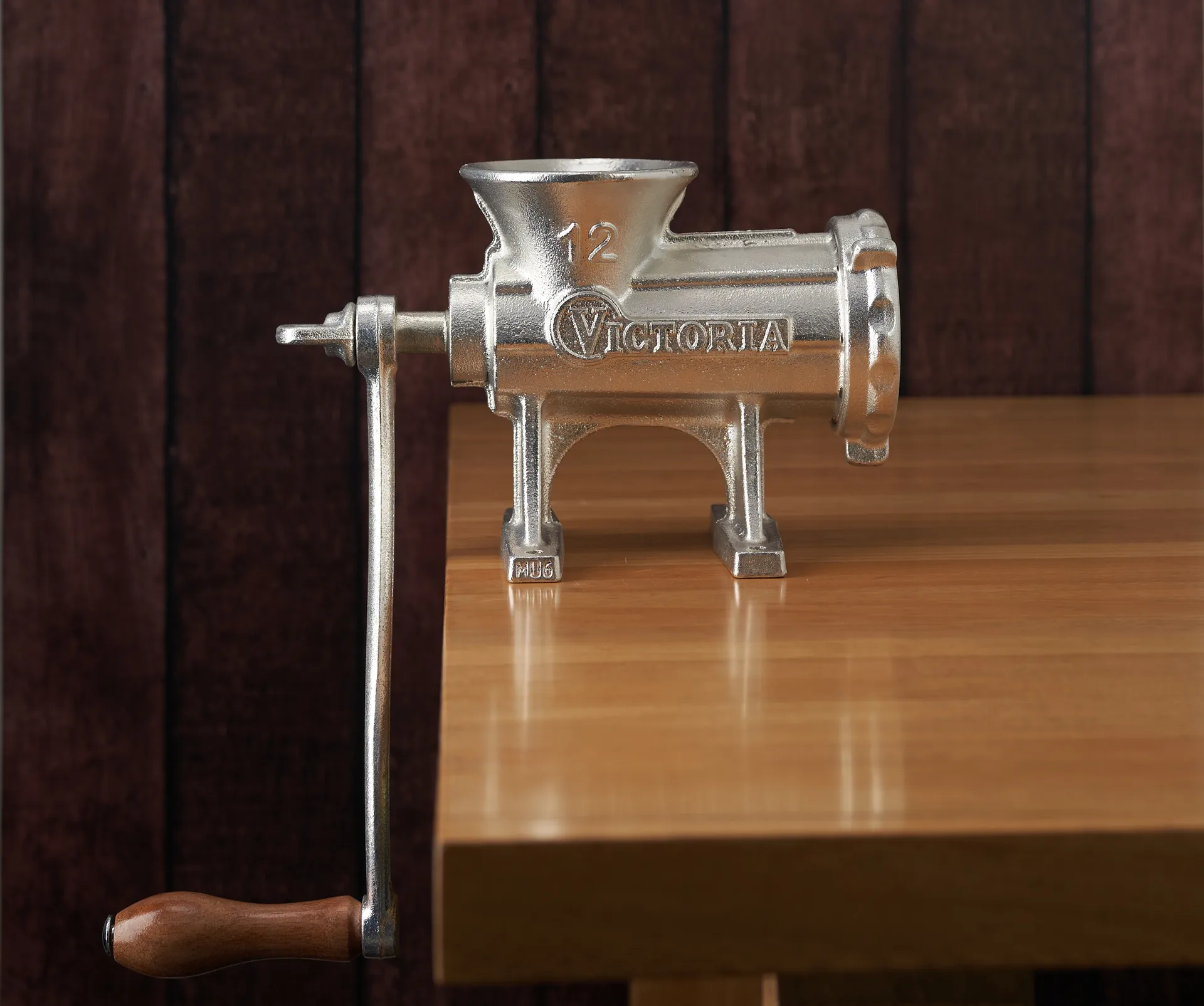 Nr. 12 Manuel kødhakker 15,5x21 cm, Sølv Victoria