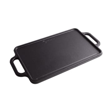 Støbejerns stegeplade vendbar 21x33 cm - Sort - Victoria