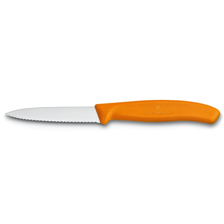 Swiss Classic grøntsagskniv/universalkniv tandet 8 cm - Orange - Victorinox