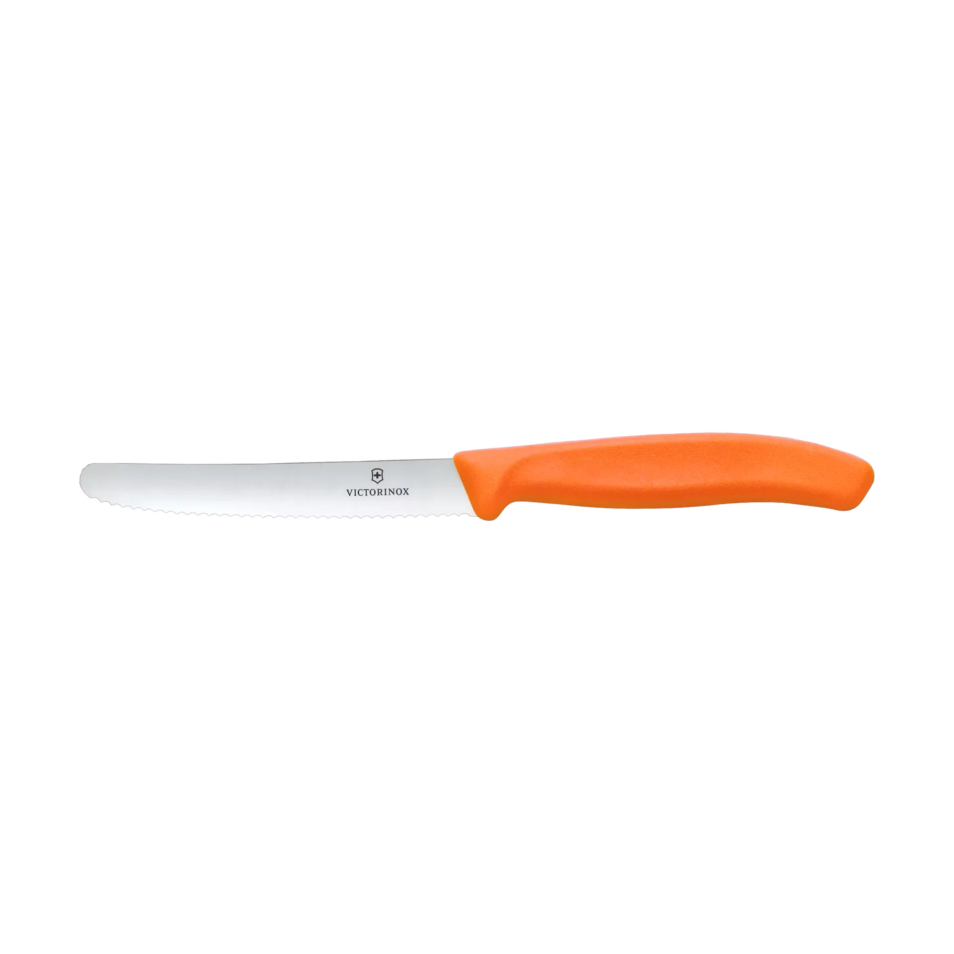 Swiss Classic pølse-/tomatkniv, tandet 11 cm, Orange Victorinox