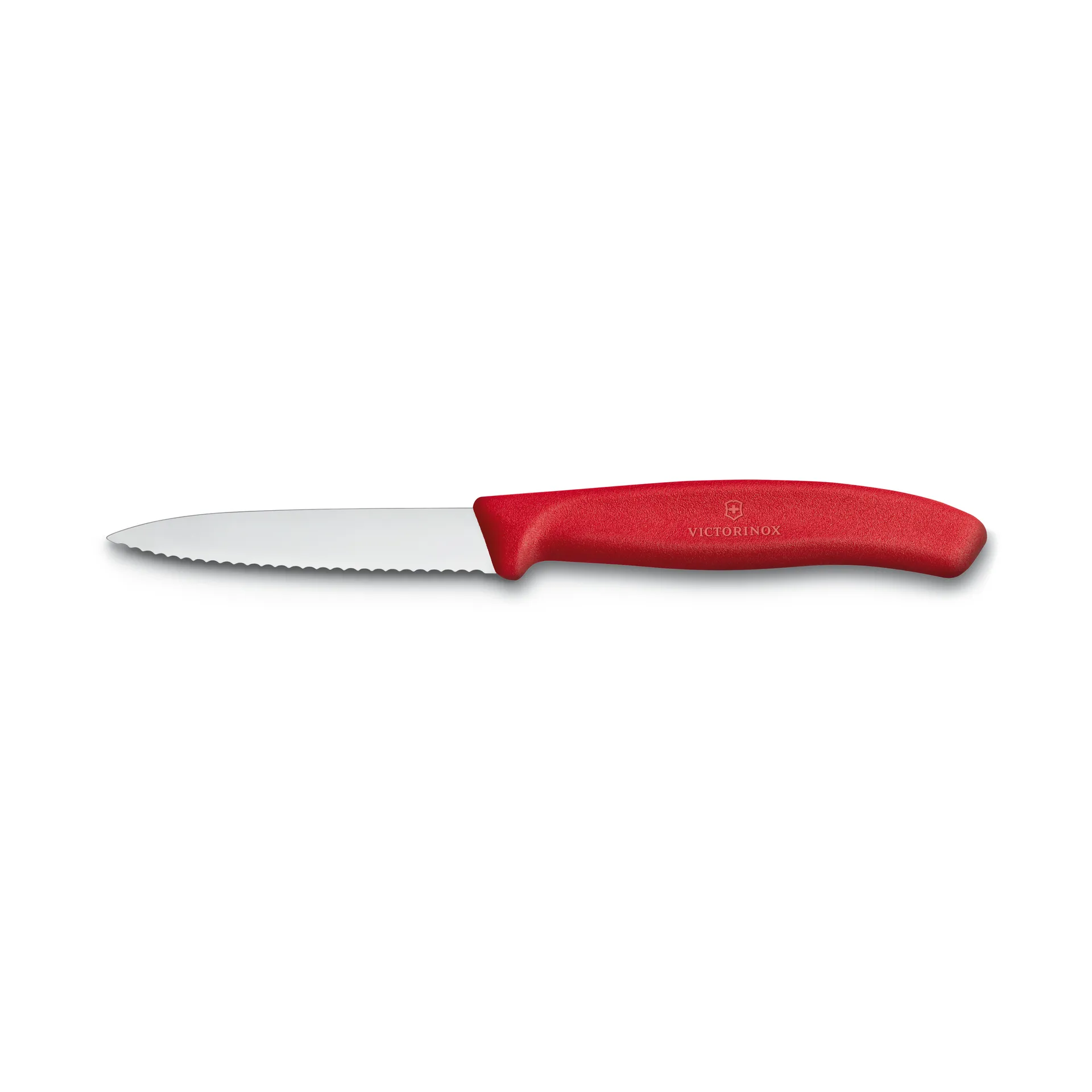 Victorinox grøntsags- & skrællekniv bølget 8 cm, Rød Victorinox
