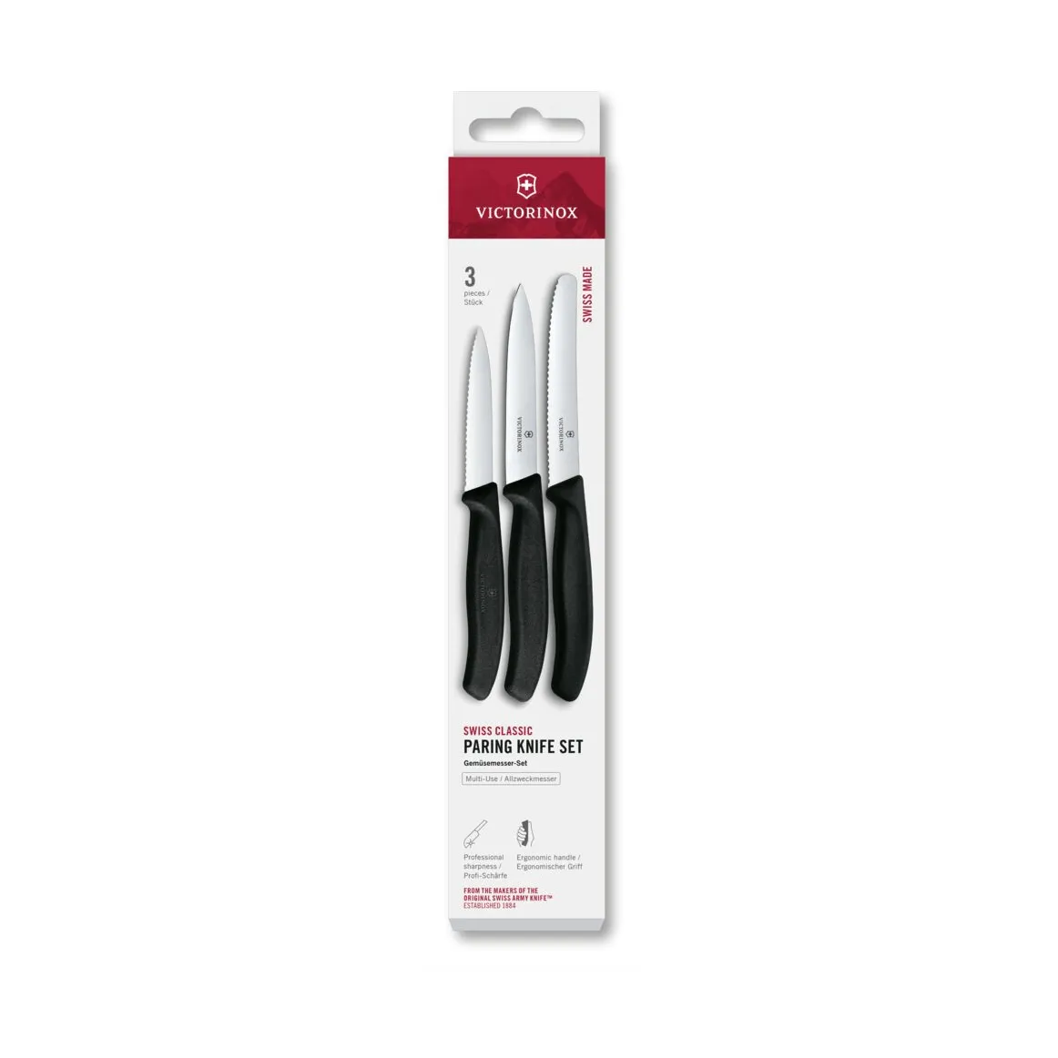 Victorinox Swiss Classic skrælleknivssæt 3 stk., Sort Victorinox