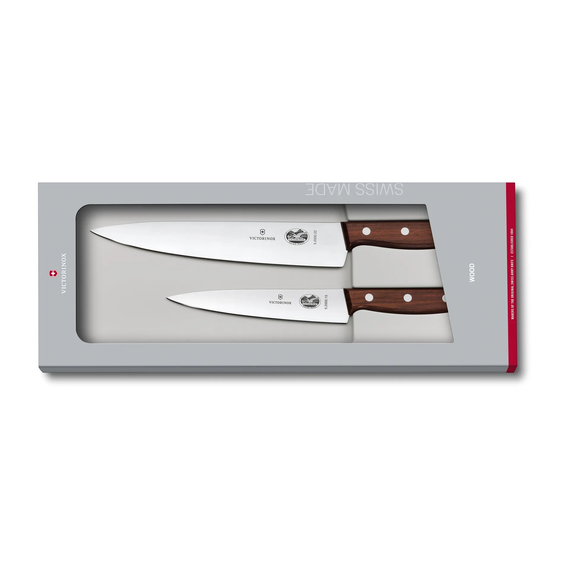 Wood knivsæt kokkeknive, Rustfrit stål/Ahorn Victorinox