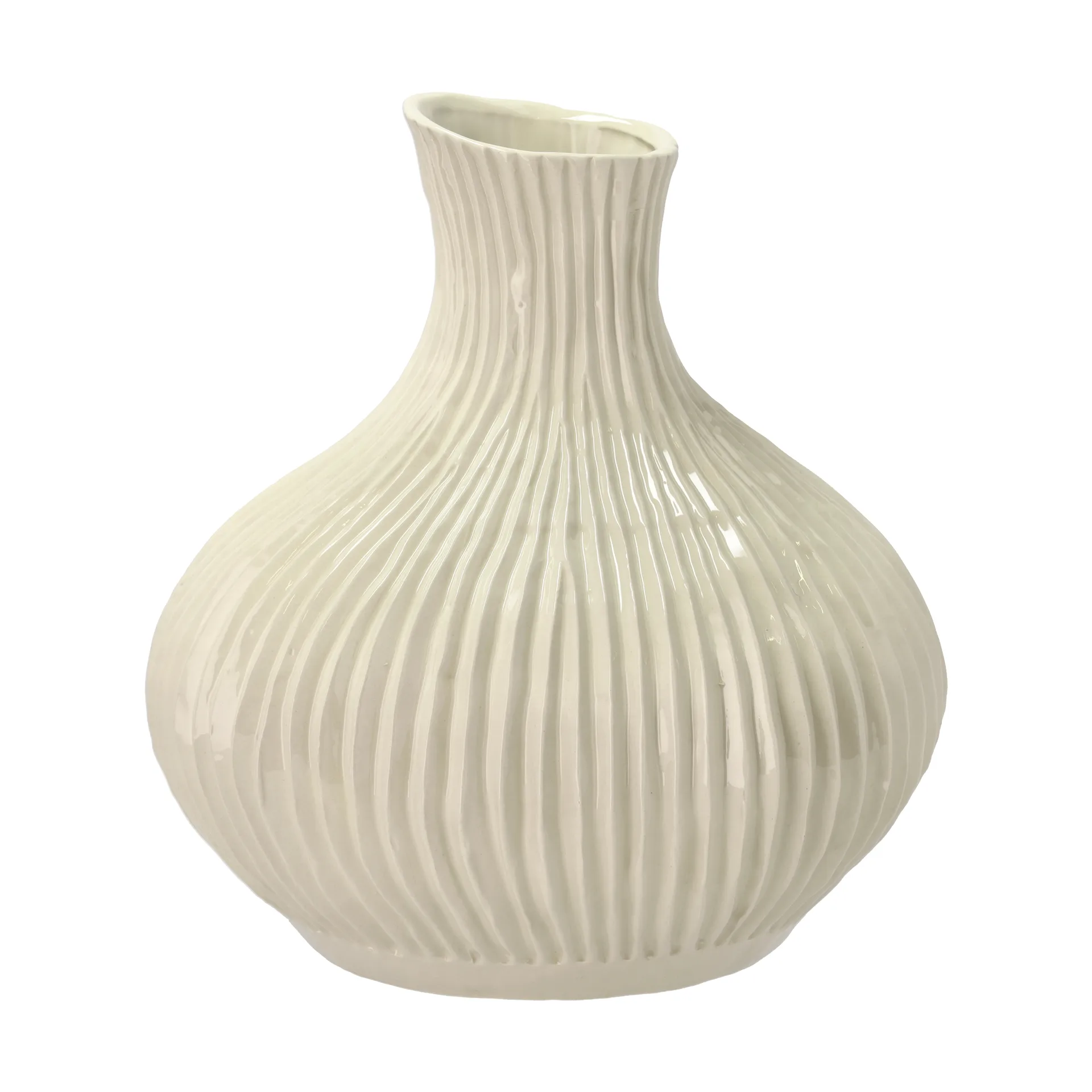 Eik vase 28xØ27 cm, Cremehvid Villa Collection