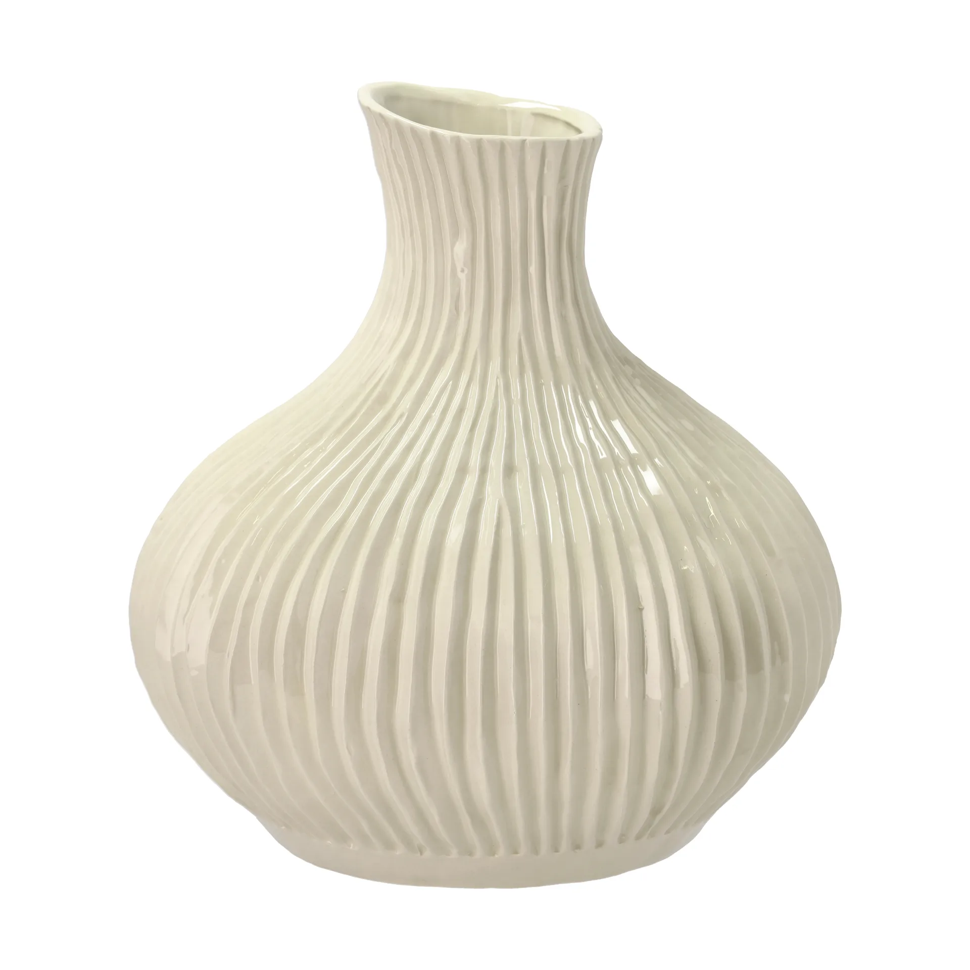 Eik vase Ø31x33,5 cm, Cremehvid Villa Collection