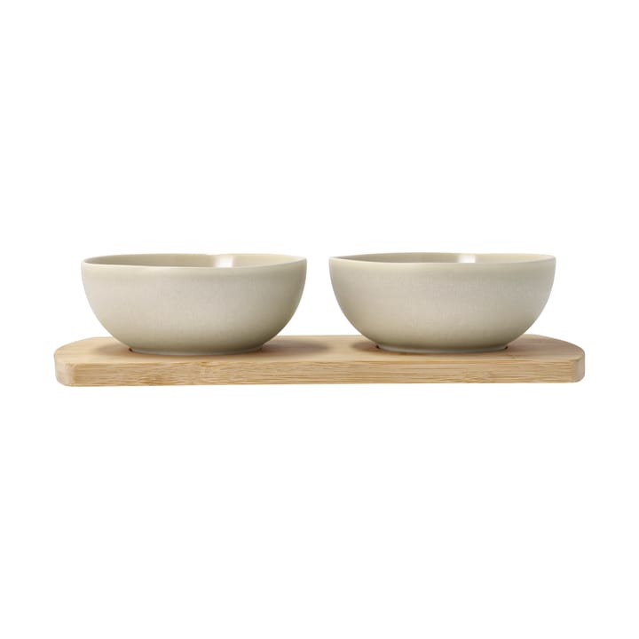 Shoku bambusbakke med 2 skåle - Beige - Villa Collection