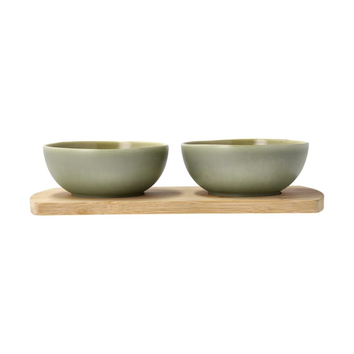 Shoku bambusbakke med 2 skåle - Pure Green - Villa Collection