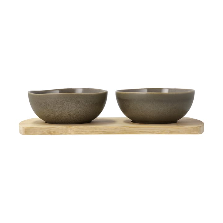 Shoku bambusbakke med 2 skåle - Warm Brown - Villa Collection