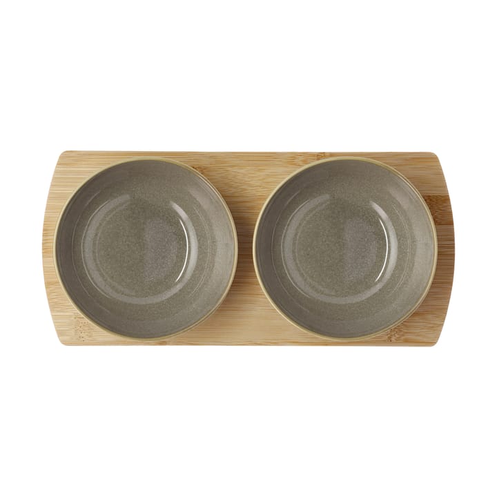 Shoku bambusbakke med 2 skåle, Warm Brown Villa Collection