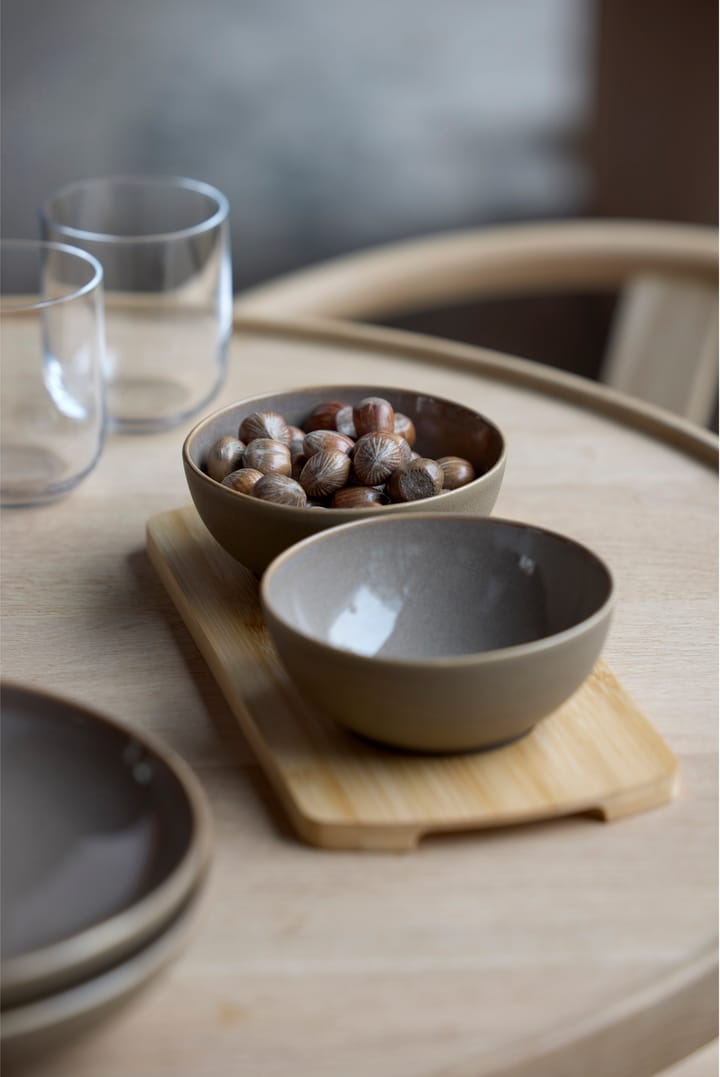 Shoku bambusbakke med 2 skåle, Warm Brown Villa Collection