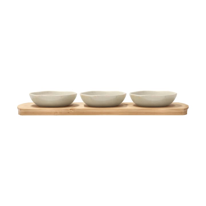 Shoku bambusbakke med 3 skåle - Beige - Villa Collection