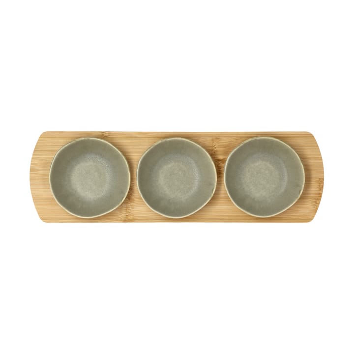 Shoku bambusbakke med 3 skåle, Pure Green Villa Collection