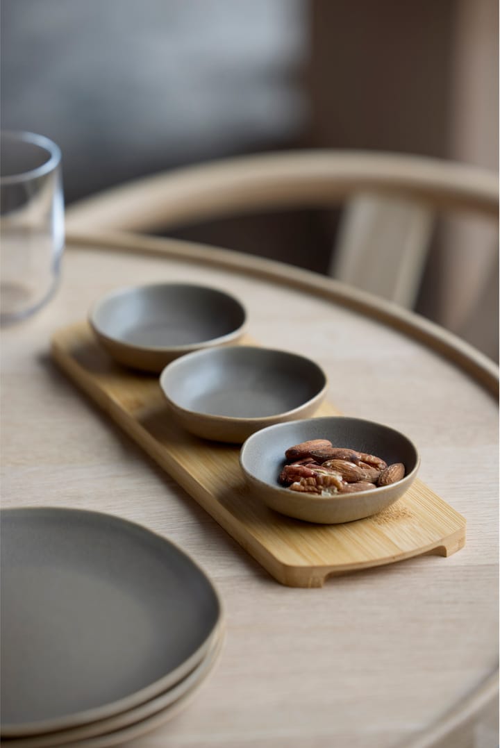 Shoku bambusbakke med 3 skåle, Warm Brown Villa Collection