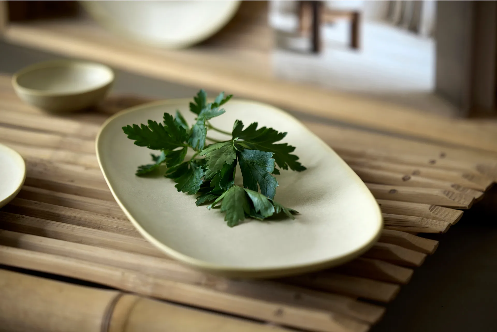 Shoku serveringsfad 18x34 cm, Beige Villa Collection