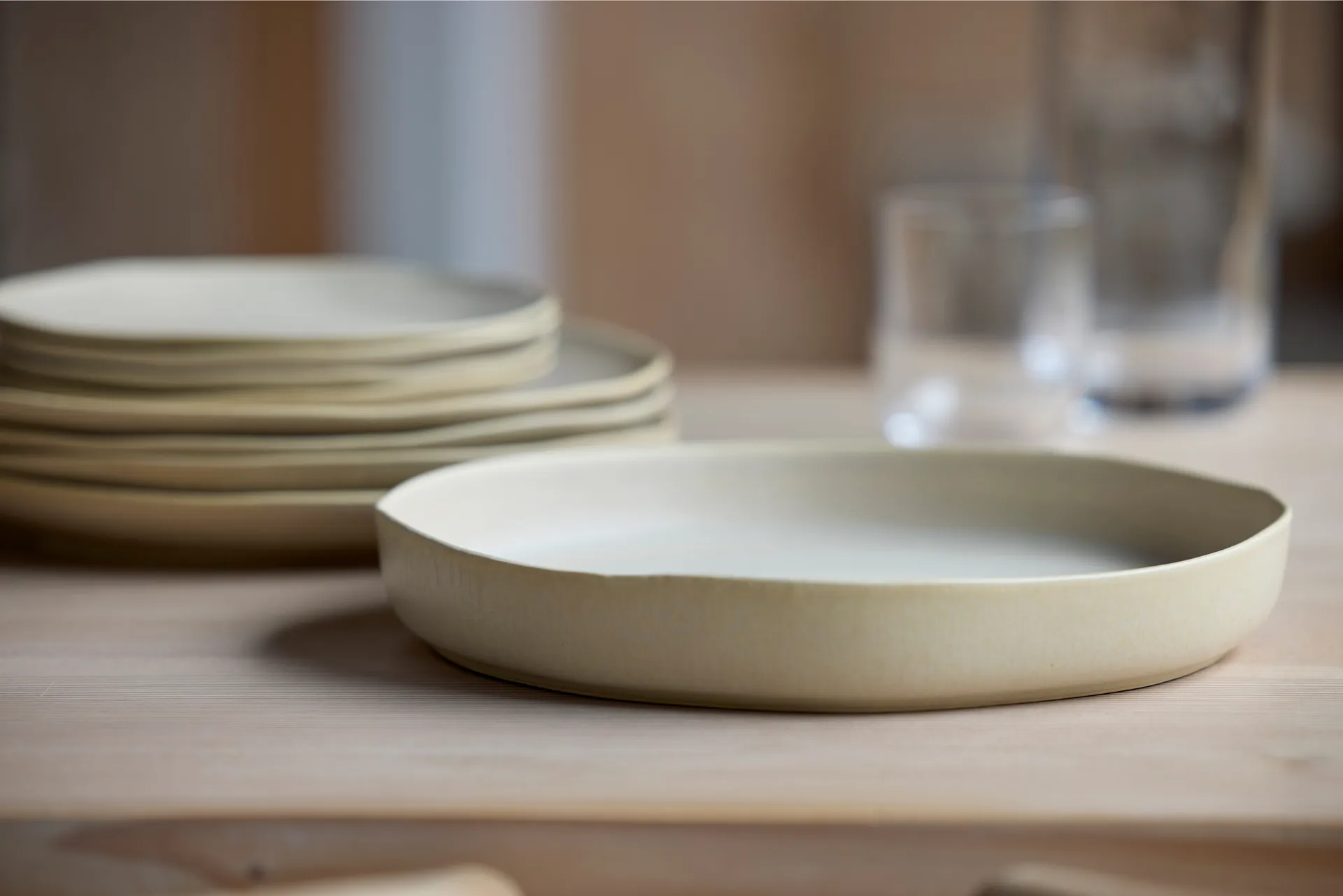 Shoku serveringsfad Ø28 cm, Beige Villa Collection