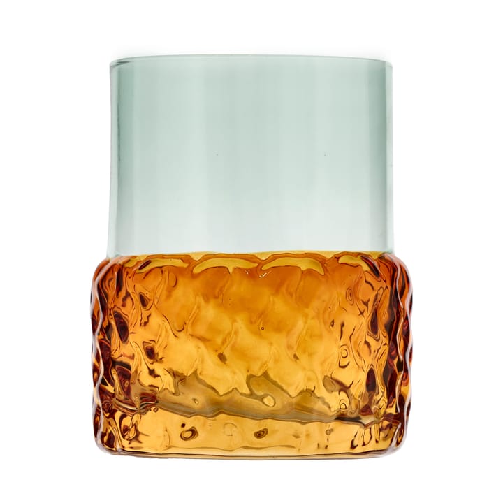 Styles fyrfadslysestage Ø7,7x10 cm - Blå-amber - Villa Collection