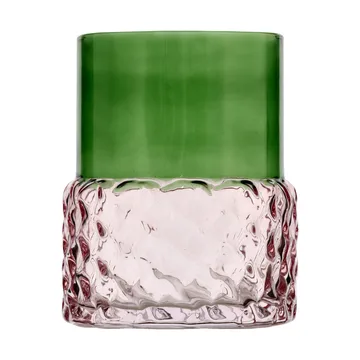 Styles fyrfadslysestage Ø7,7x10 cm - Grøn-lyserød - Villa Collection