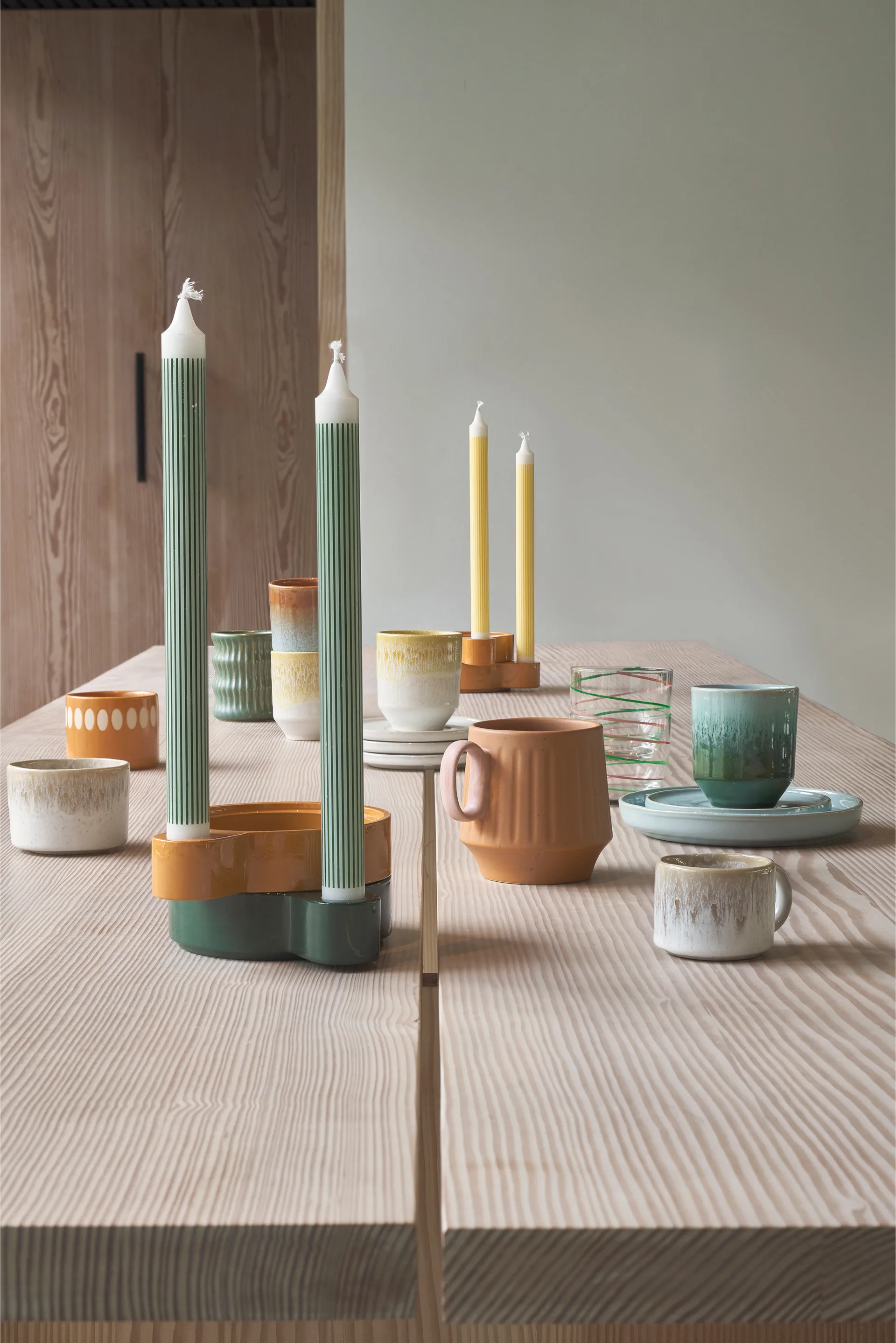 Styles kop med rillet mønster 30 cl 2-pak, Grøn Villa Collection