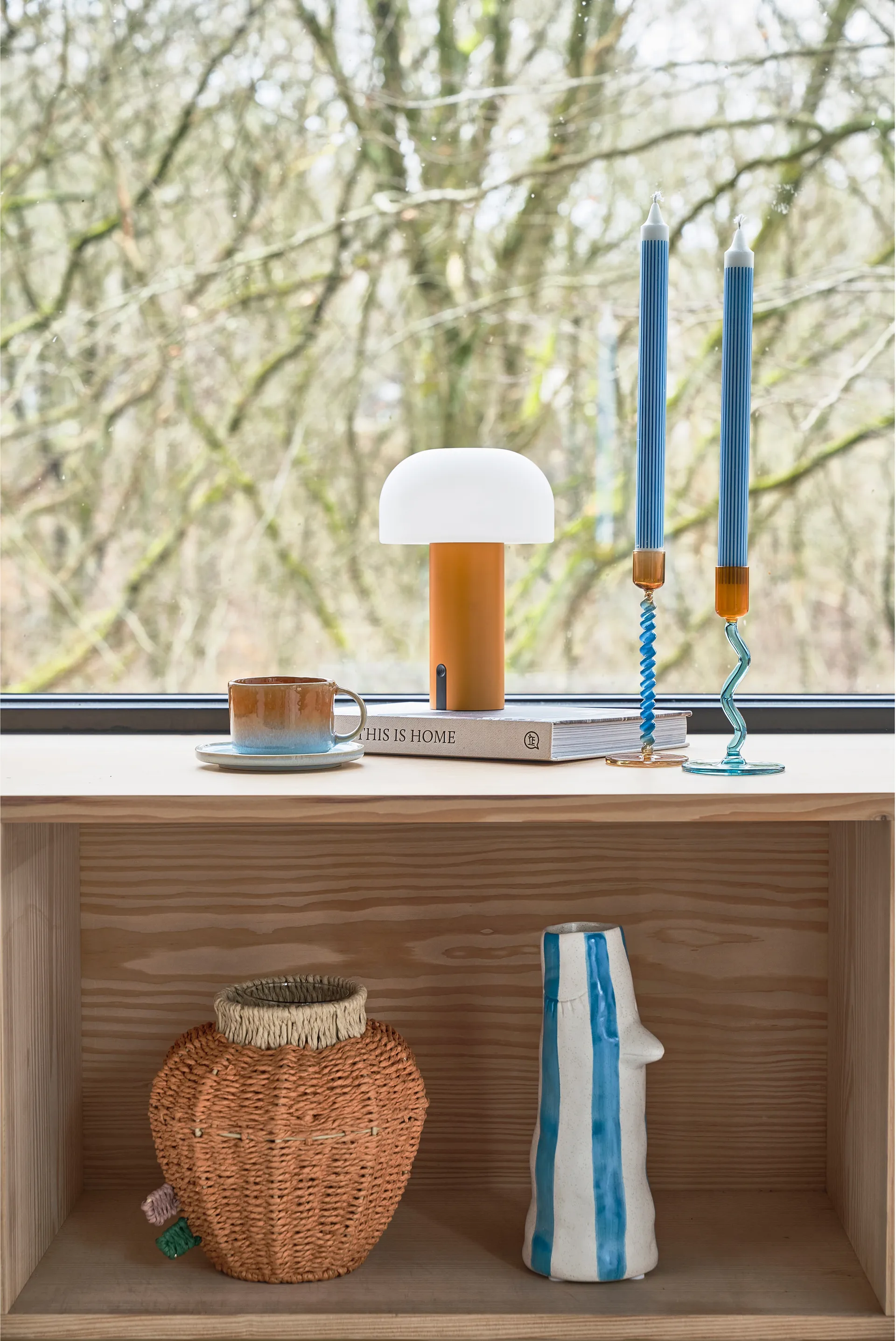 Styles lysestage 15,3 cm, Blue-amber Villa Collection