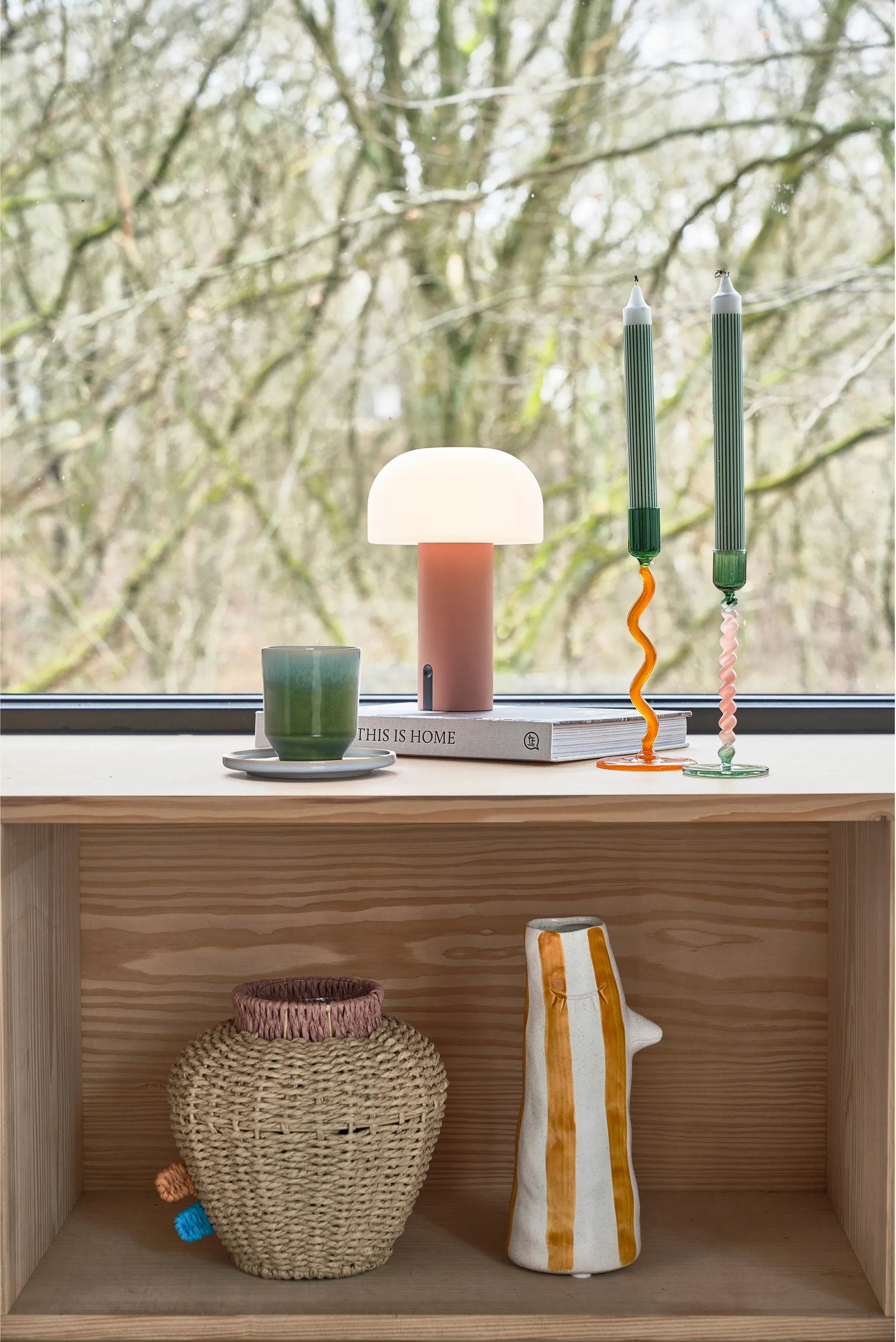 Styles lysestage 16,3 cm, Green-pink Villa Collection