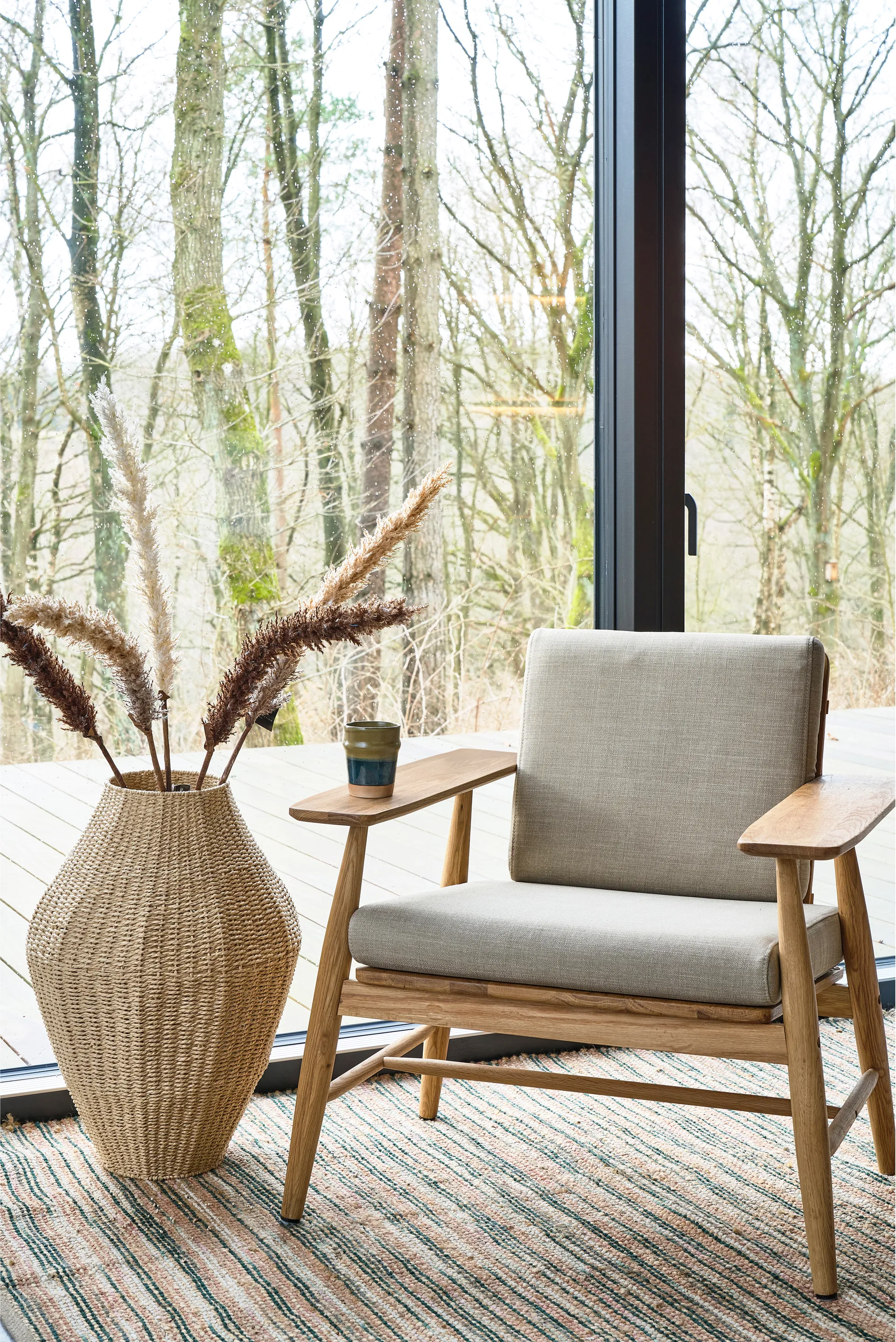 Vem tæppe, Green-nature-pink, 70x250 cm Villa Collection