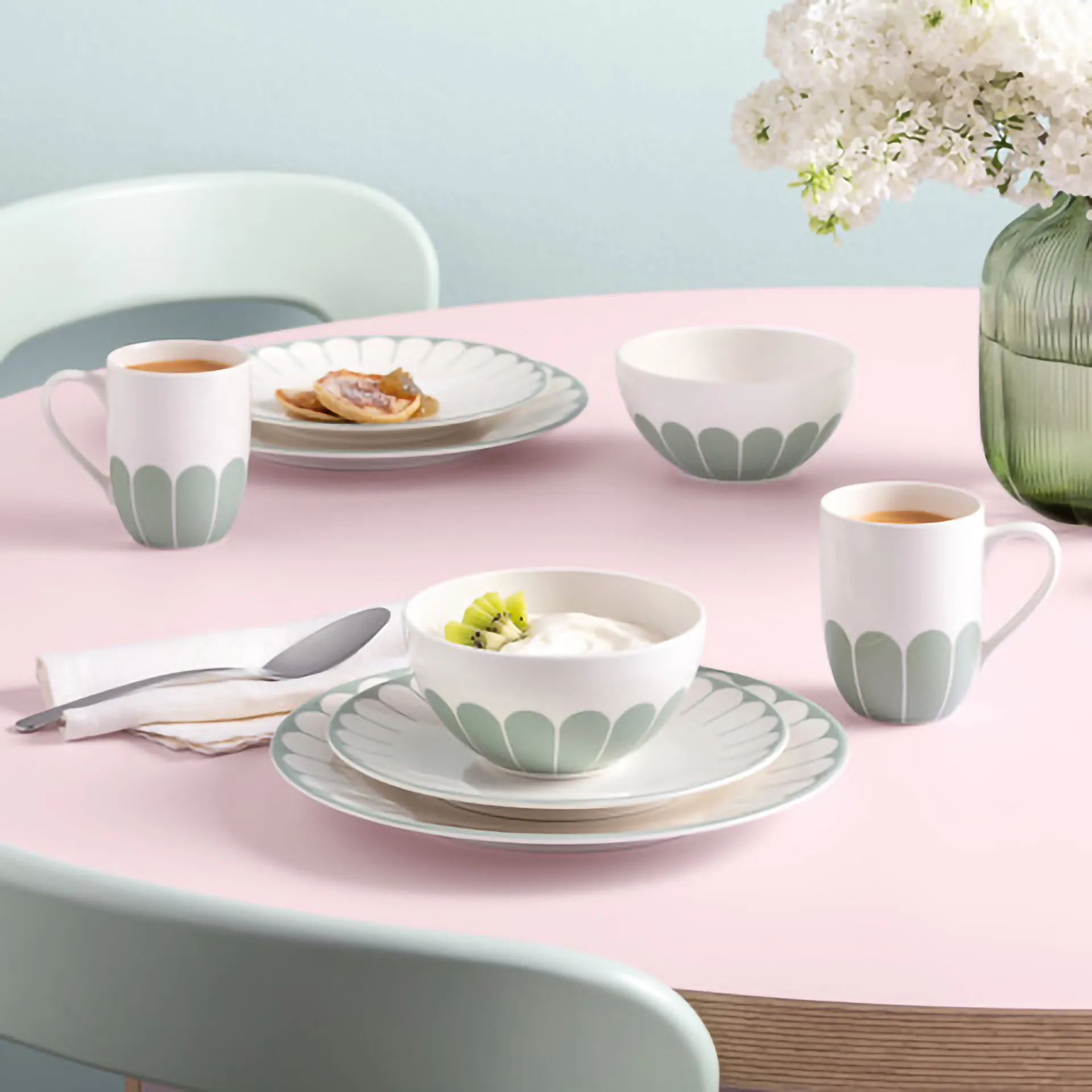 Fleur morgenmadsskål 43 cl, White-green Villeroy & Boch