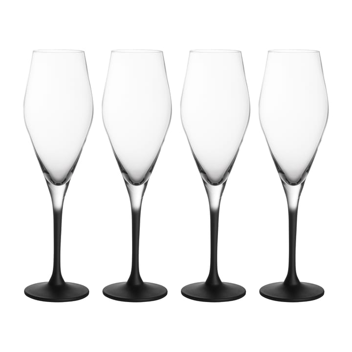 Manufacture Rock champagneglas 26 cl 4-pak - Klar/Sort - Villeroy & Boch