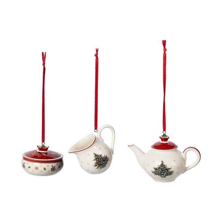 Toy's Delight juletræspynt kaffeservice 3 dele - Hvid/Rød - Villeroy & Boch