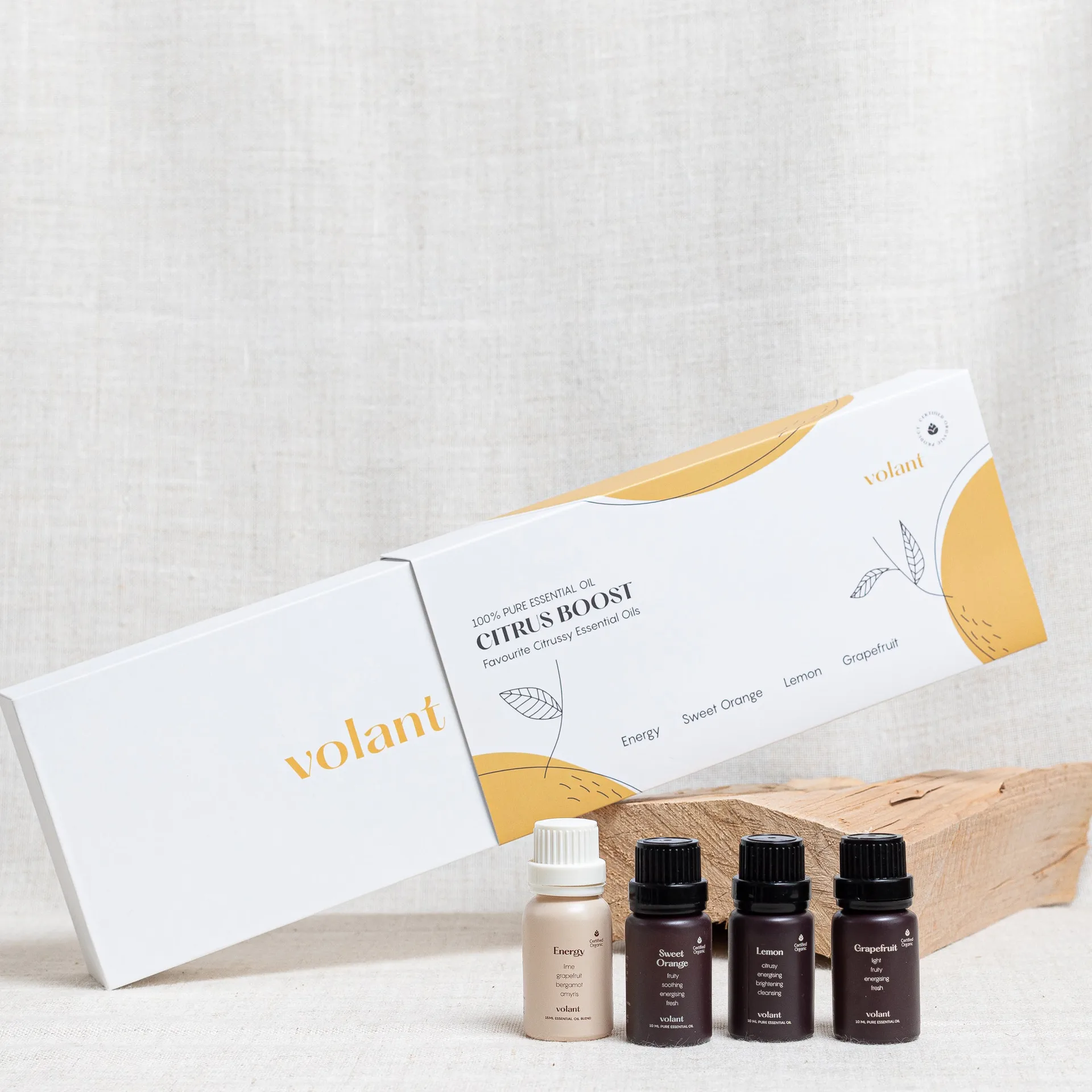 Citrus Boostset æteriske olier 4-pak, 3x10 ml-1x15 ml Volant