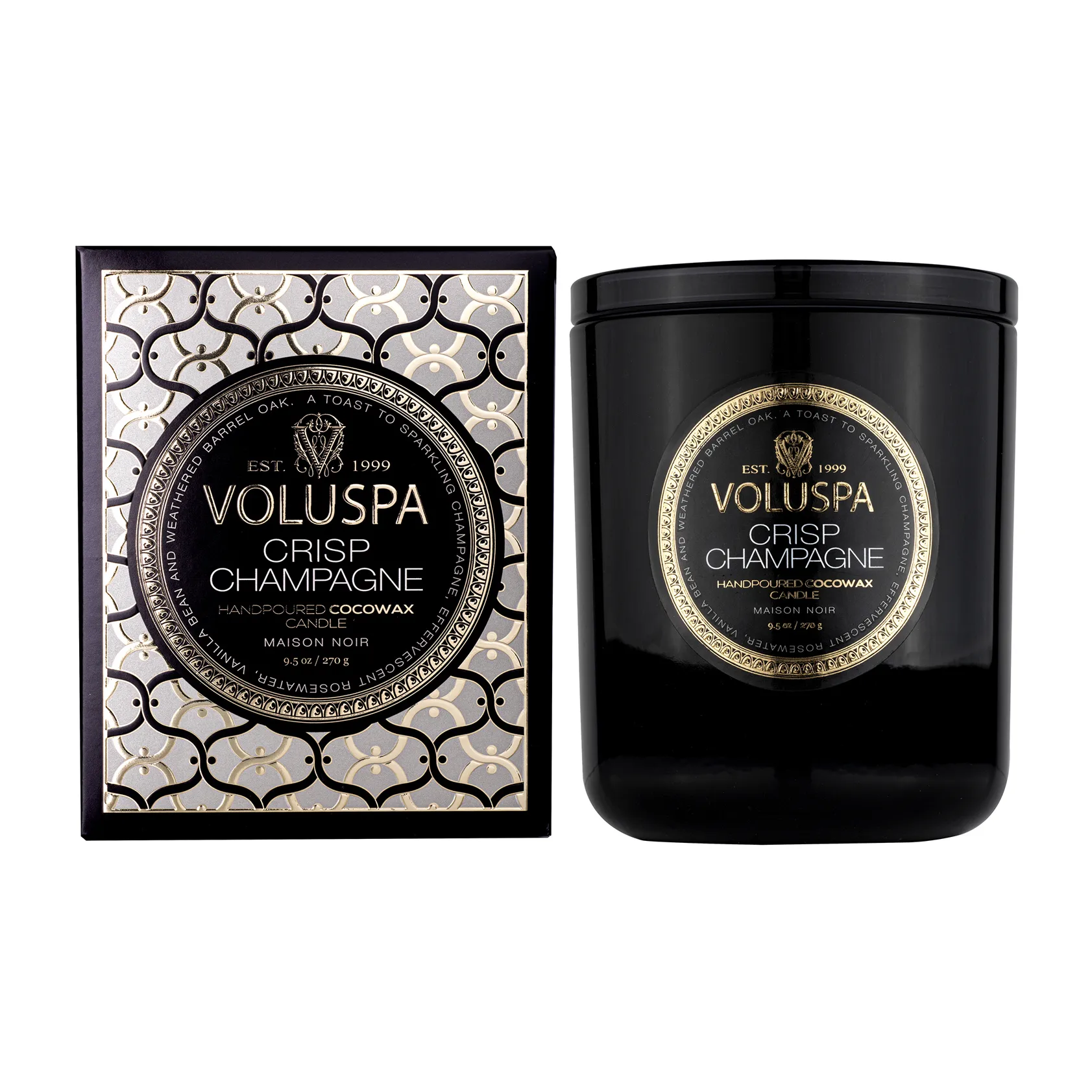 Classic Maison Noir duftlys 60 timer, Crisp Champagne Voluspa