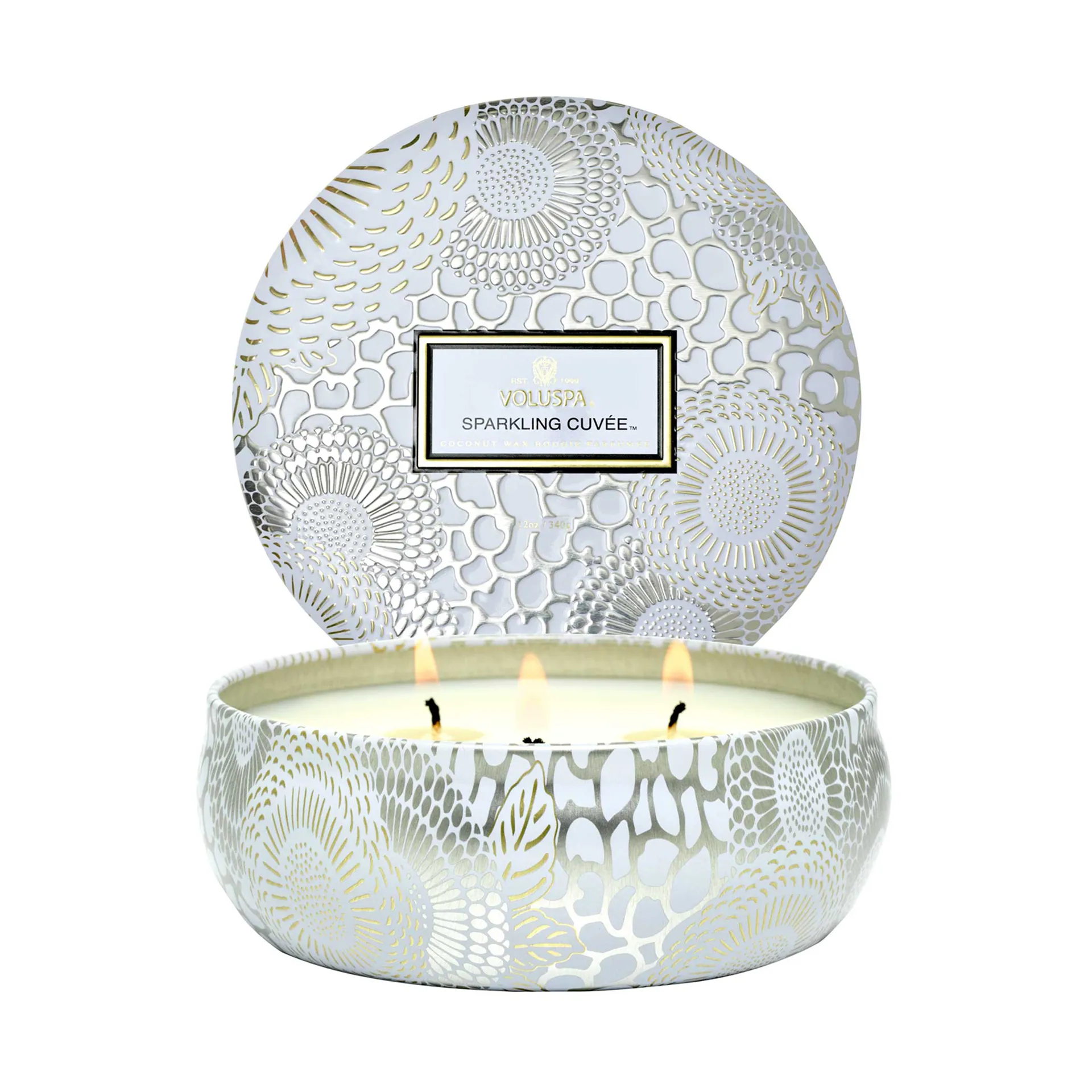 Japonica 3-wick Tin duftlys 40 timer, Sparkling Cuvée Voluspa