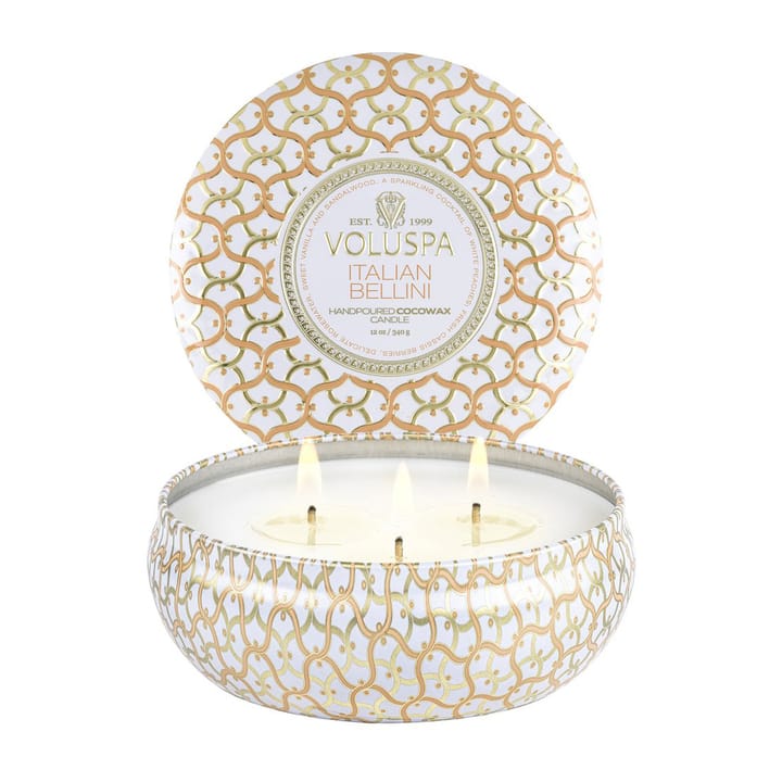 Maison Blanc 3-wick Tin duftlys 40 timer, Italian Bellini
​ Voluspa