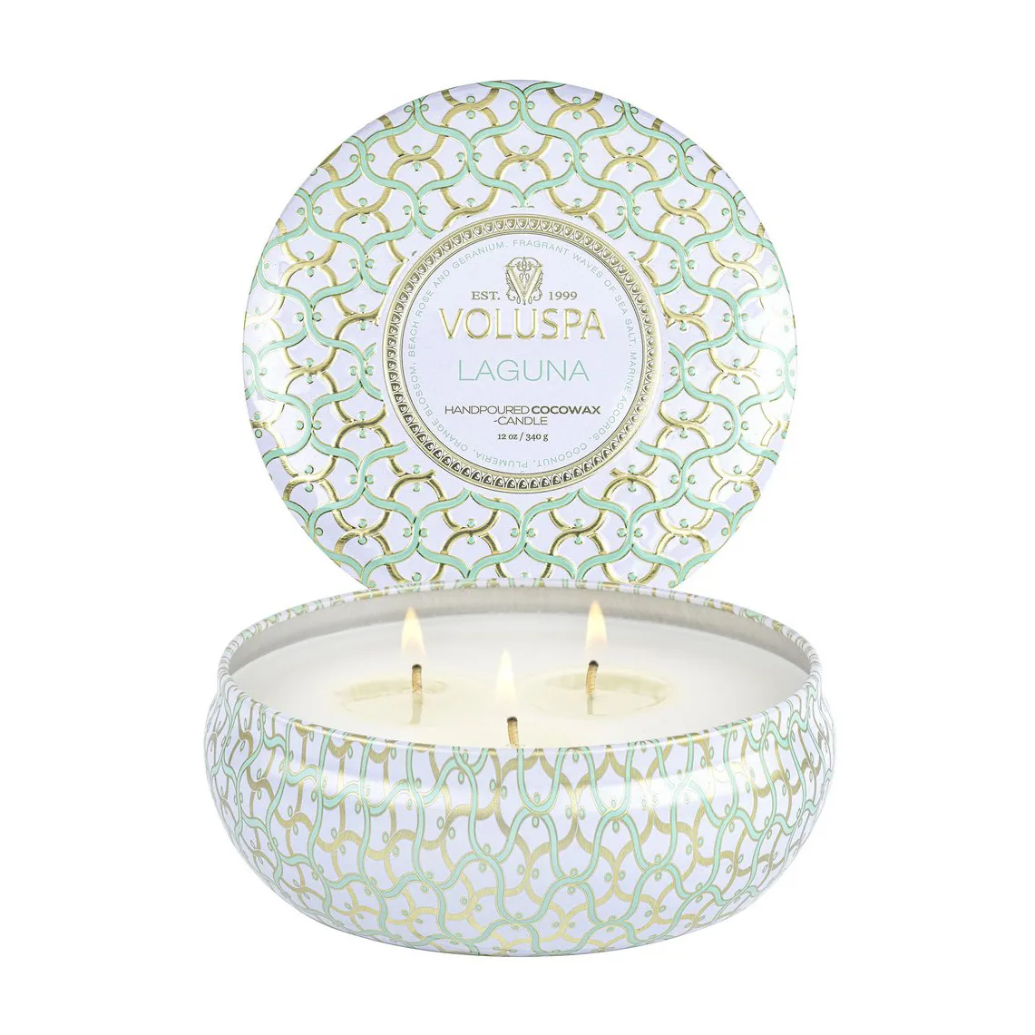 Maison Blanc 3-wick Tin duftlys 40 timer, Laguna Voluspa