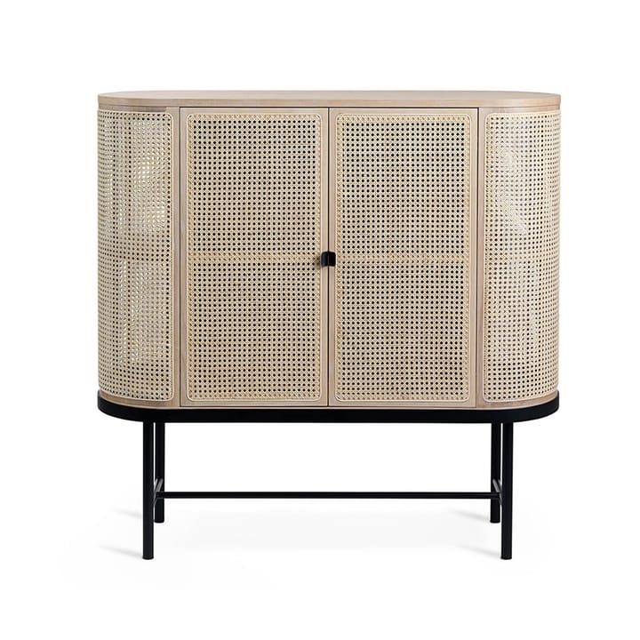 Be My Guest sideboard - rattan, hvidolieret eg, sort stålstel - Warm Nordic