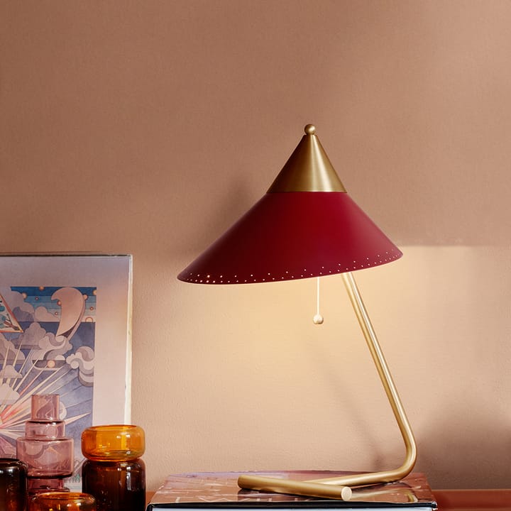 Brass Top bordlampe - rusty red, messingstel - Warm Nordic