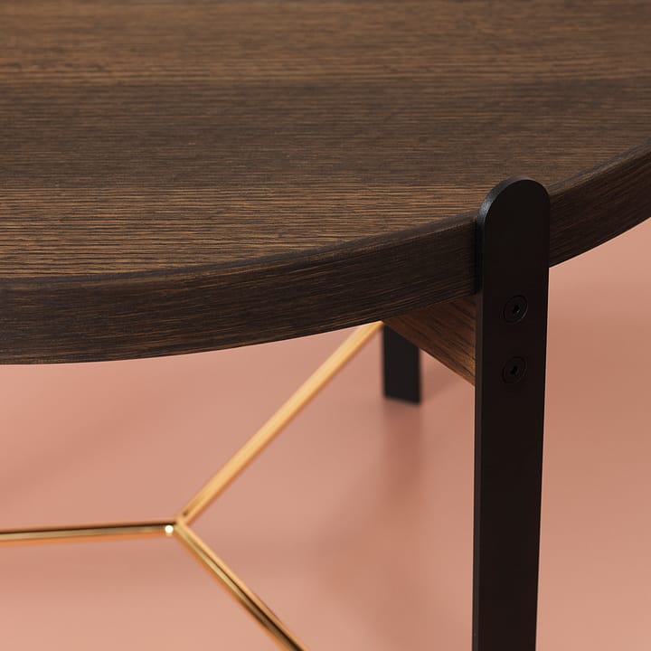 Compose sofabord Ø70 cm med messingunderstel, Smoked oak Warm Nordic