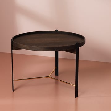 Compose sofabord Ø70 cm med messingunderstel - Smoked oak - Warm Nordic
