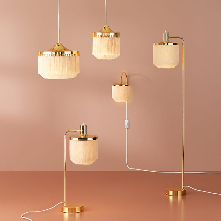 Fringe gulvlampe - pale pink, messingbelagt stål - Warm Nordic