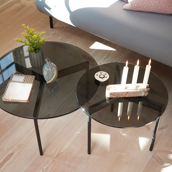 From Above sofabord Ø52 cm sort understel, Grå Warm Nordic